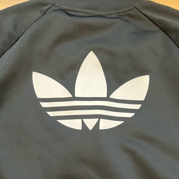 Adidas zip up jacket size M like new black with white stripes - Picture 6 of 6